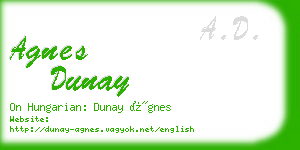 agnes dunay business card